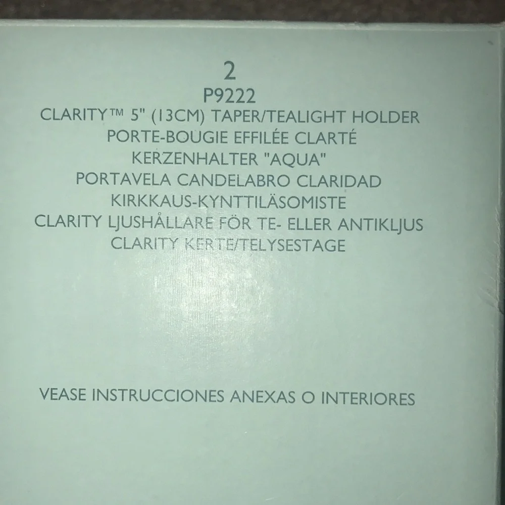 PartyLite clarity etched glass taper/tea light candle holders set of 3 NIB - Picture 10 of 11